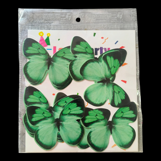 Paper Butterfly Light Green & Black Corner #2
