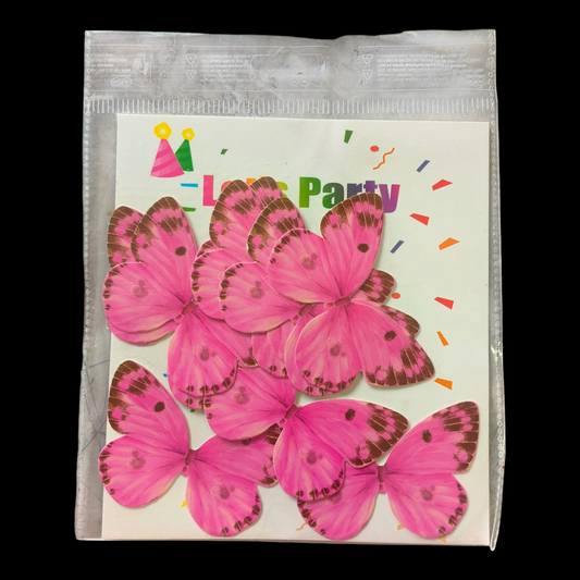 Paper Butterfly Pink Black Dots & Corner #1