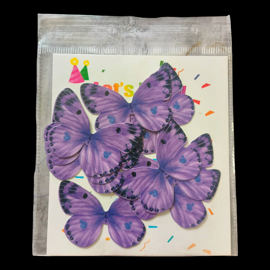 Paper Butterfly Purple Blue Dots & Black Corner #4