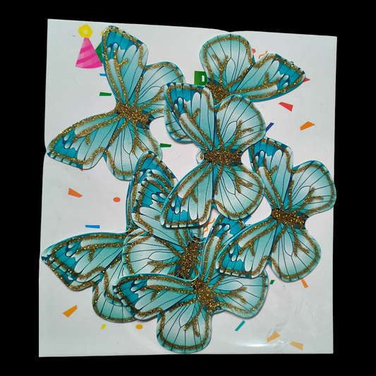Paper Glitter Butterfly Green White #1