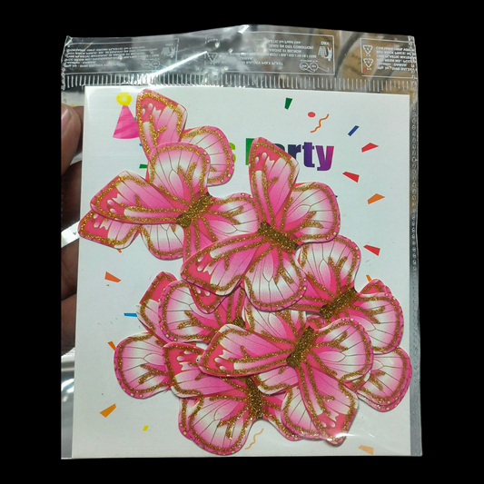 Paper Glitter Butterfly Pink White