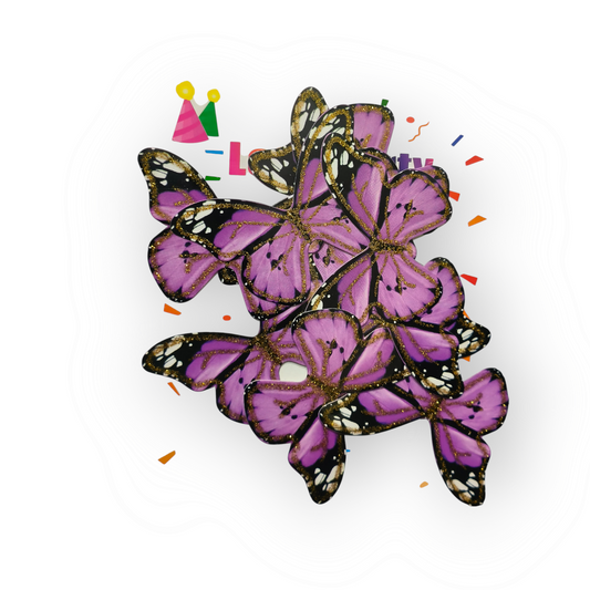 Paper Glitter Butterfly Pink Black Corner #2