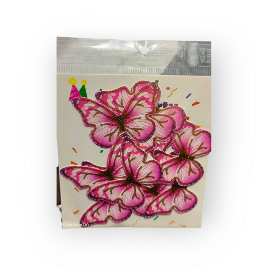 Paper Glitter Butterfly Pink White#2
