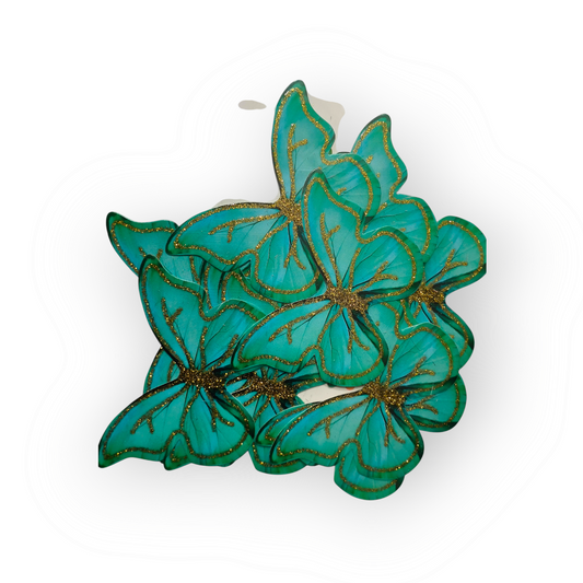 Paper Glitter Butterfly Green Golden Line#4