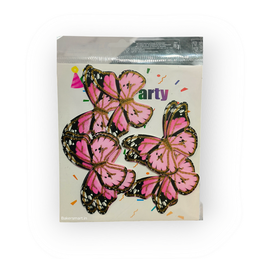 Paper Glitter Butterfly Pink Blackline Corner #5