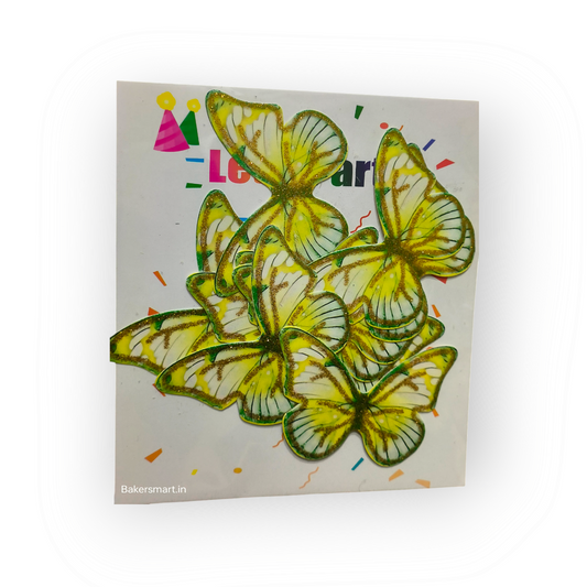 Paper Glitter Butterfly Yellow Green  #4