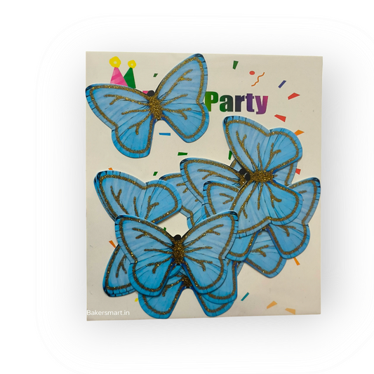 Paper Glitter Butterfly Blue Golden Line #4