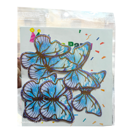 Paper Glitter Butterfly Sky Blue White #5