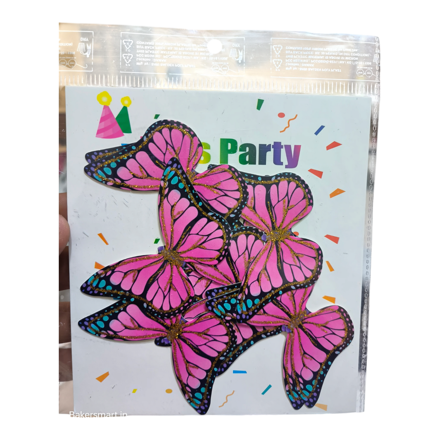 Paper Glitter Butterfly Pink Black #6