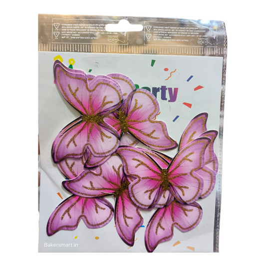 Paper Glitter Butterfly Pink White Golden Line #7