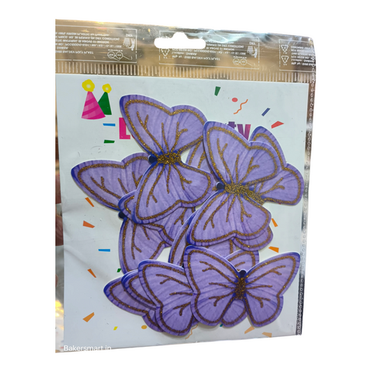 Paper Glitter Butterfly Purple  Golden Line #5