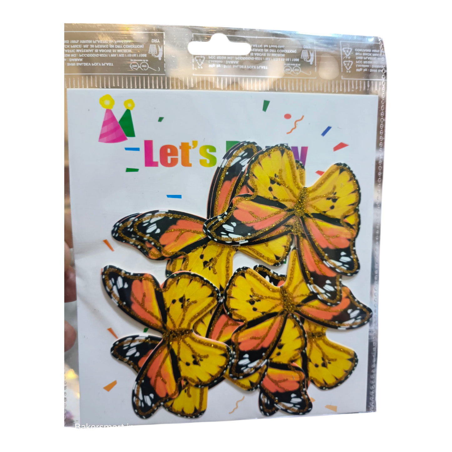 Paper Glitter Butterfly Yellow Orange Black #5