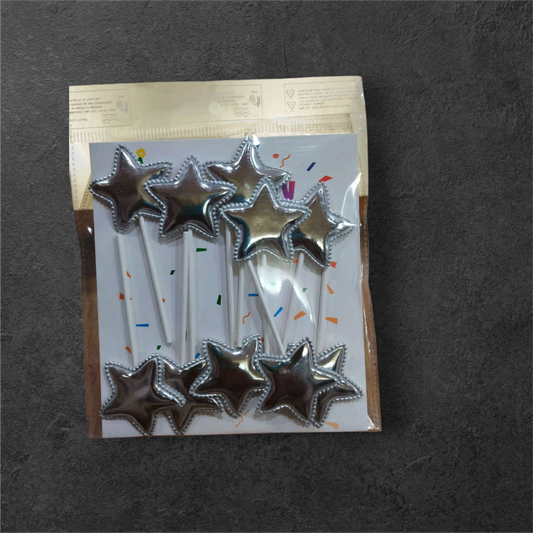 Foam Star Topper -10 PC's pack - Silver