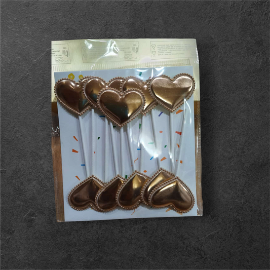 Foam Heart Topper -10 PC's pack -Rose Gold