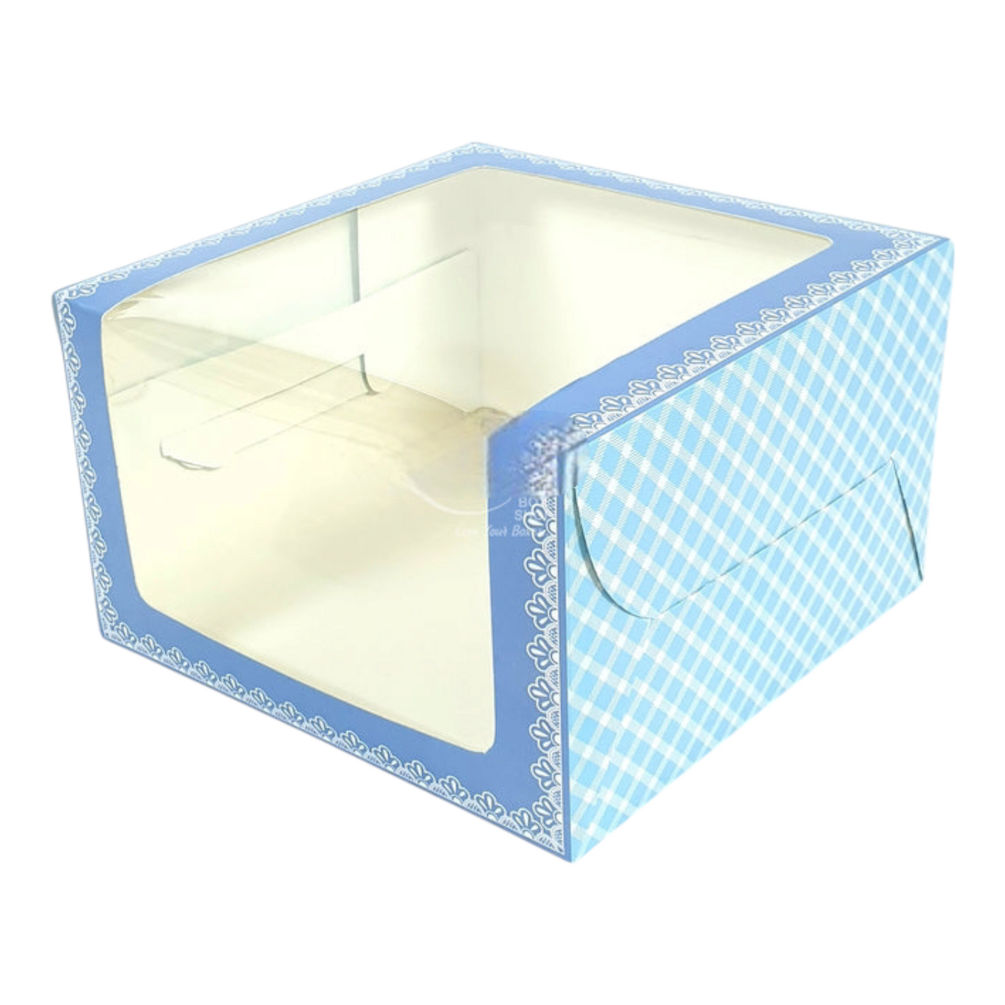 Cake Box 8*8*5 L Window Blue 10 PCS PACK