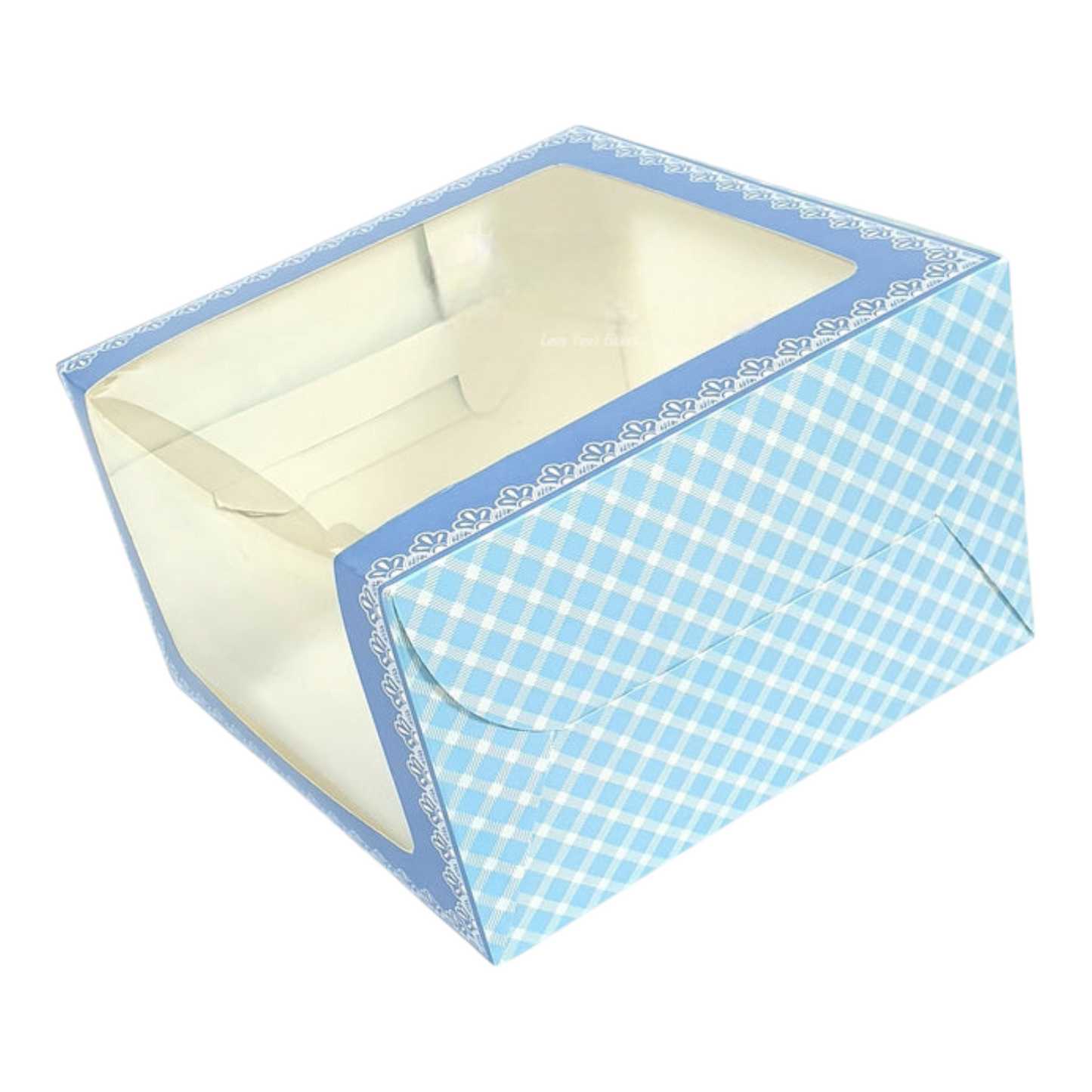 Cake Box 8*8*5 L Window Blue 10 PCS PACK