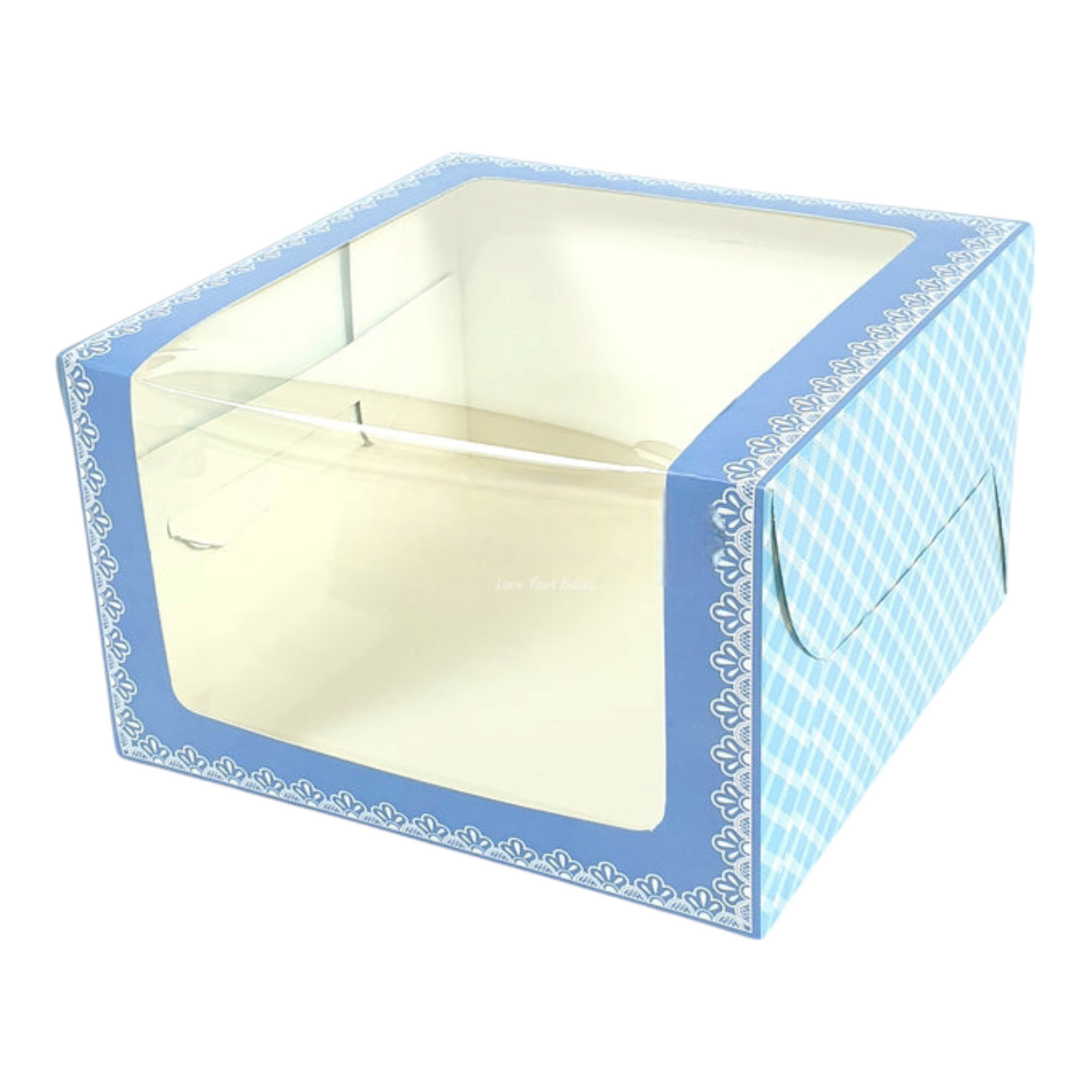 Cake Box 8*8*5 L Window Blue 10 PCS PACK