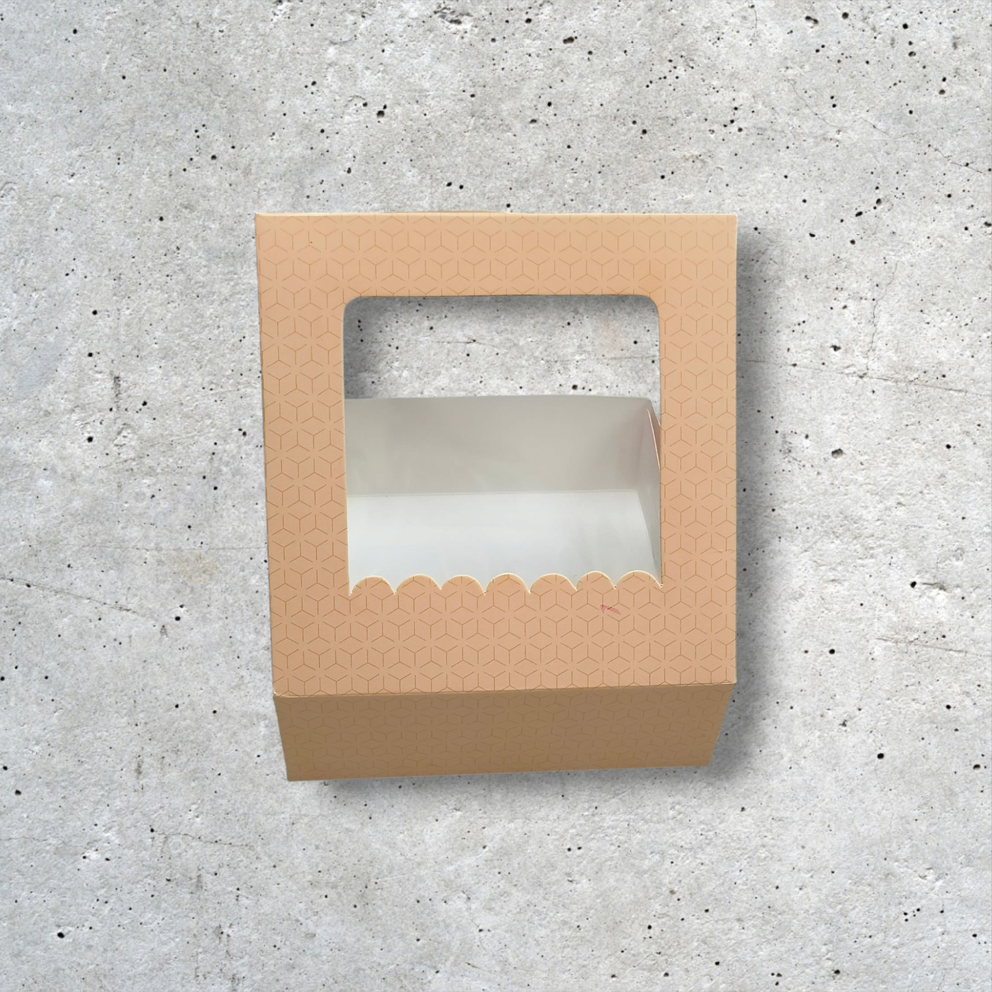 4P BROWNIE BOX SIZE 6*6*2 PRINTED LIGHT BROWN-10 PCS PACK