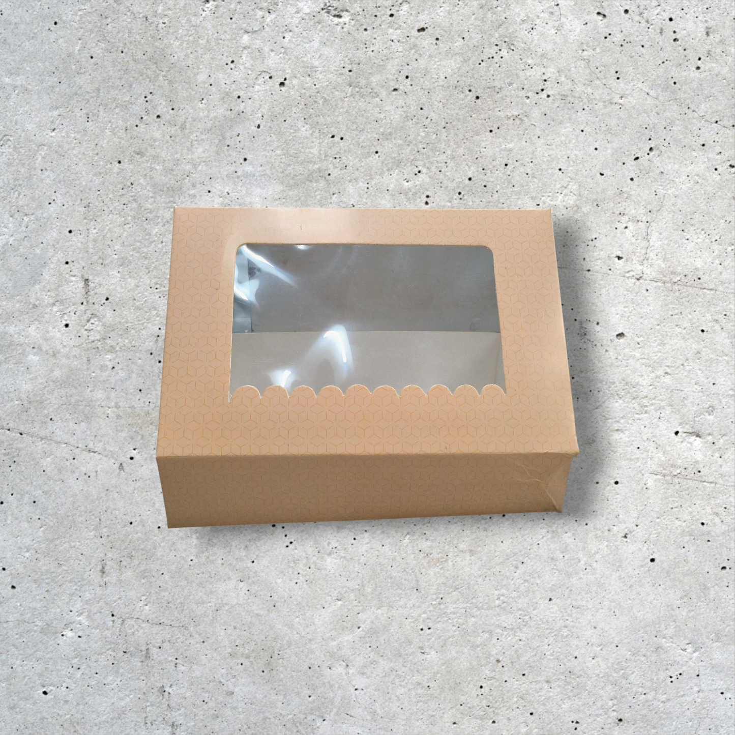 BROWNIE BOX 6P SIZE 9*6*2 PRINTED LIGHT BROWN -10 PCS PACK