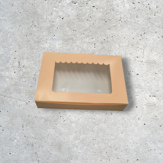 BROWNIE BOX 6P  SIZE 9*6*2 PRINTED LIGHT BROWN -10 PCS PACK