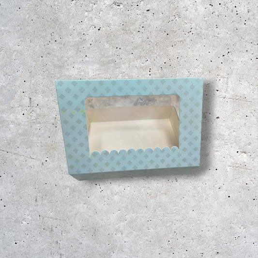 BROWNIE BOX 6P  SIZE 6*6*2 PRINTED SKY BLUE-10 PCS PACK