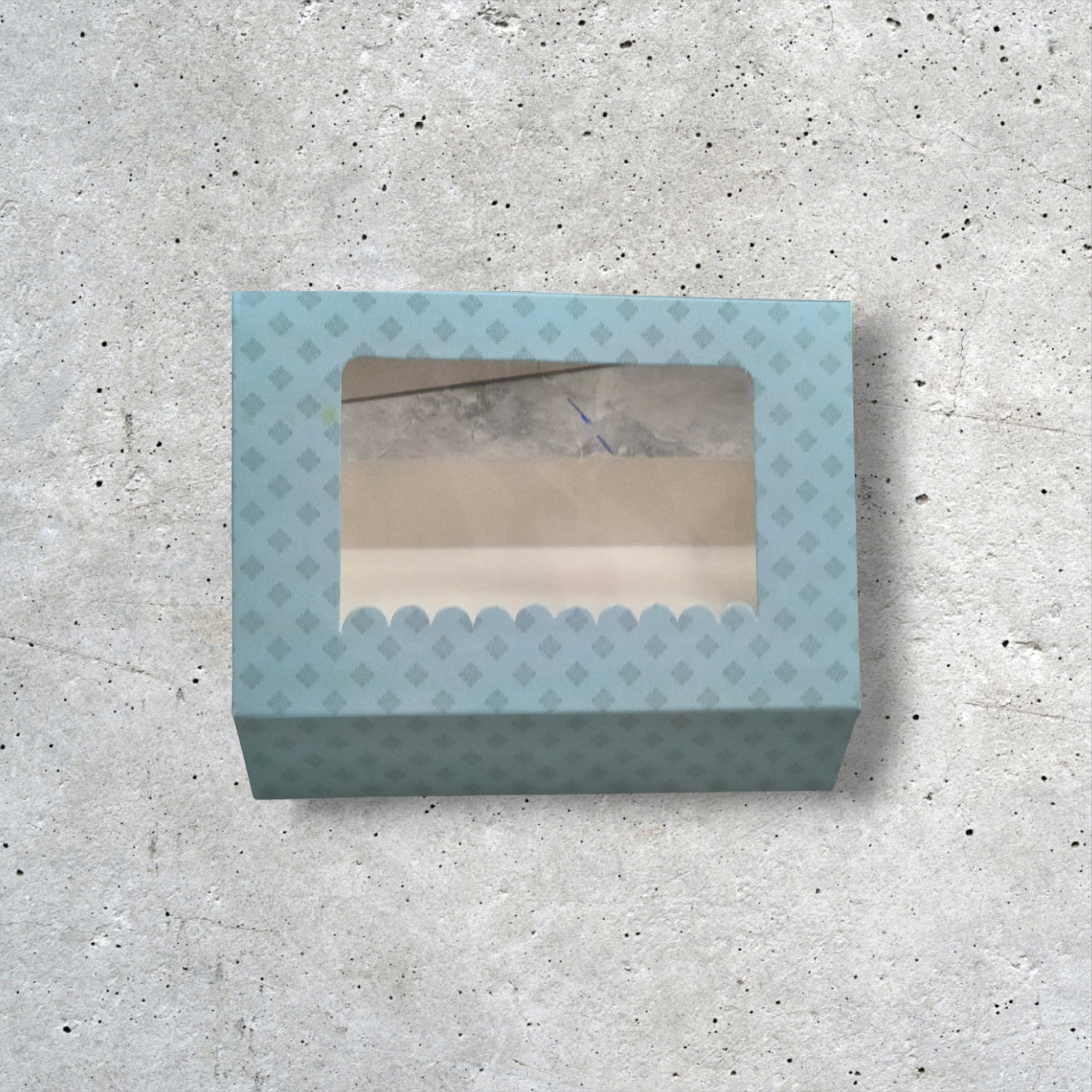 BROWNIE BOX 6P SIZE 6*6*2 PRINTED SKY BLUE-10 PCS PACK