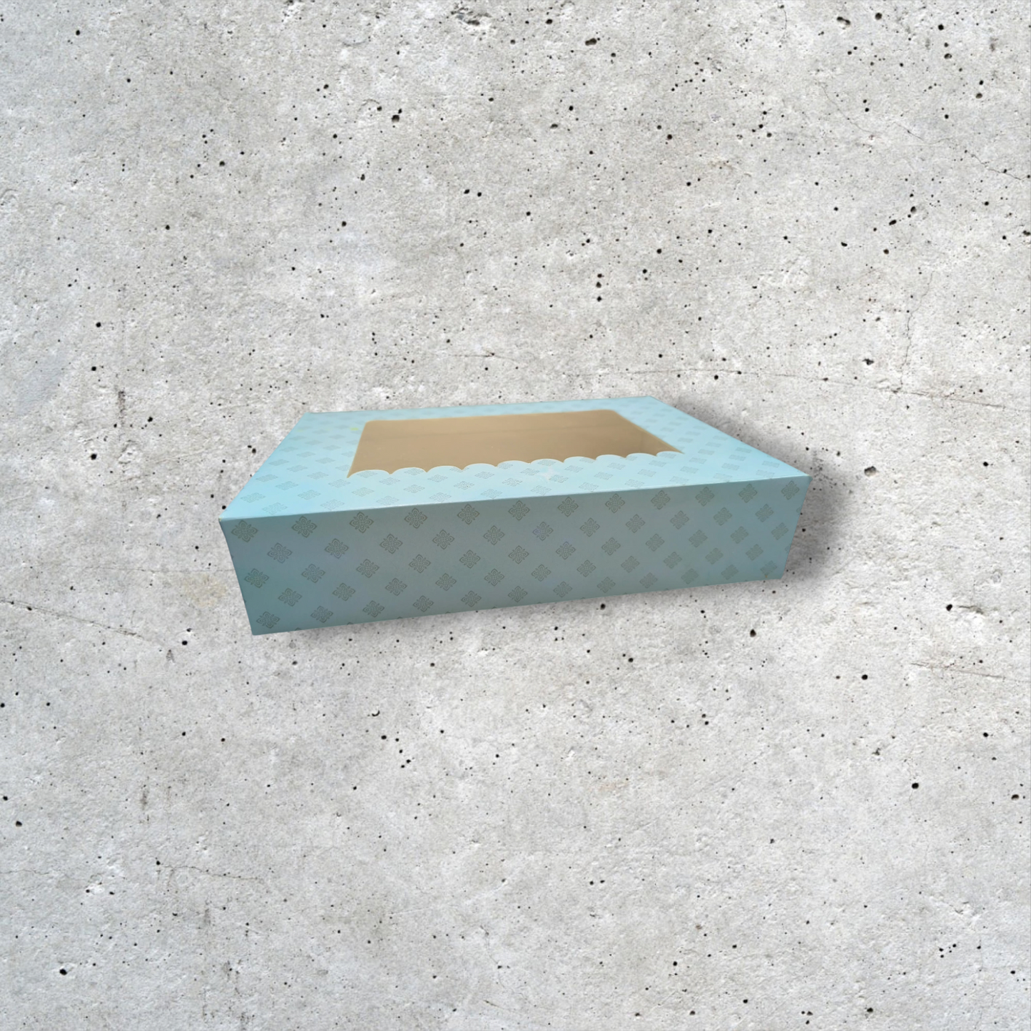 BROWNIE BOX 6P SIZE 6*6*2 PRINTED SKY BLUE-10 PCS PACK