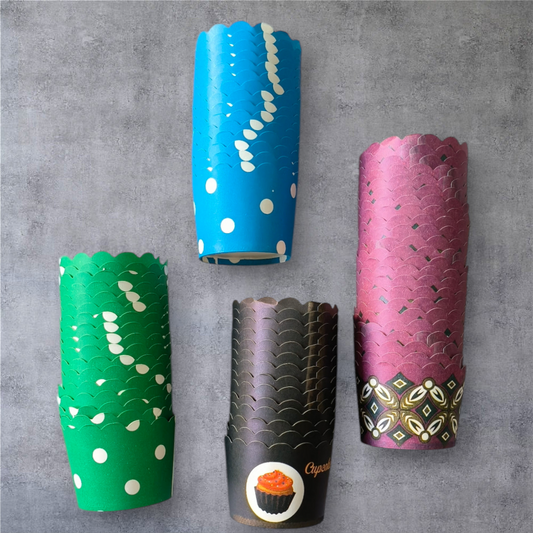 Paper Cup Cake Liners 50 pcs pack ,Size 4.5×5 Cm, Random Color or Designs