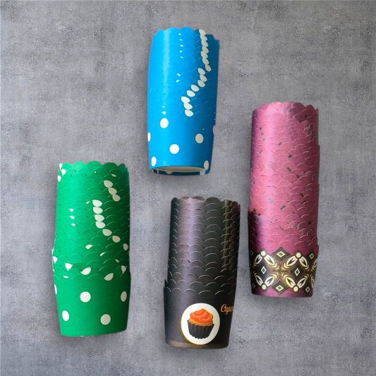 Paper Cup Cake Liners 50 pcs pack ,Size 4.5×5 Cm, Random Color or Designs