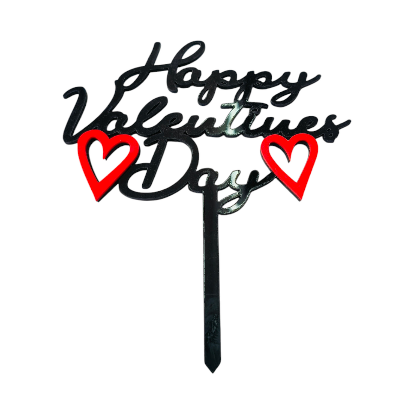 Valentine's Cake Topper 4"Black Size #6