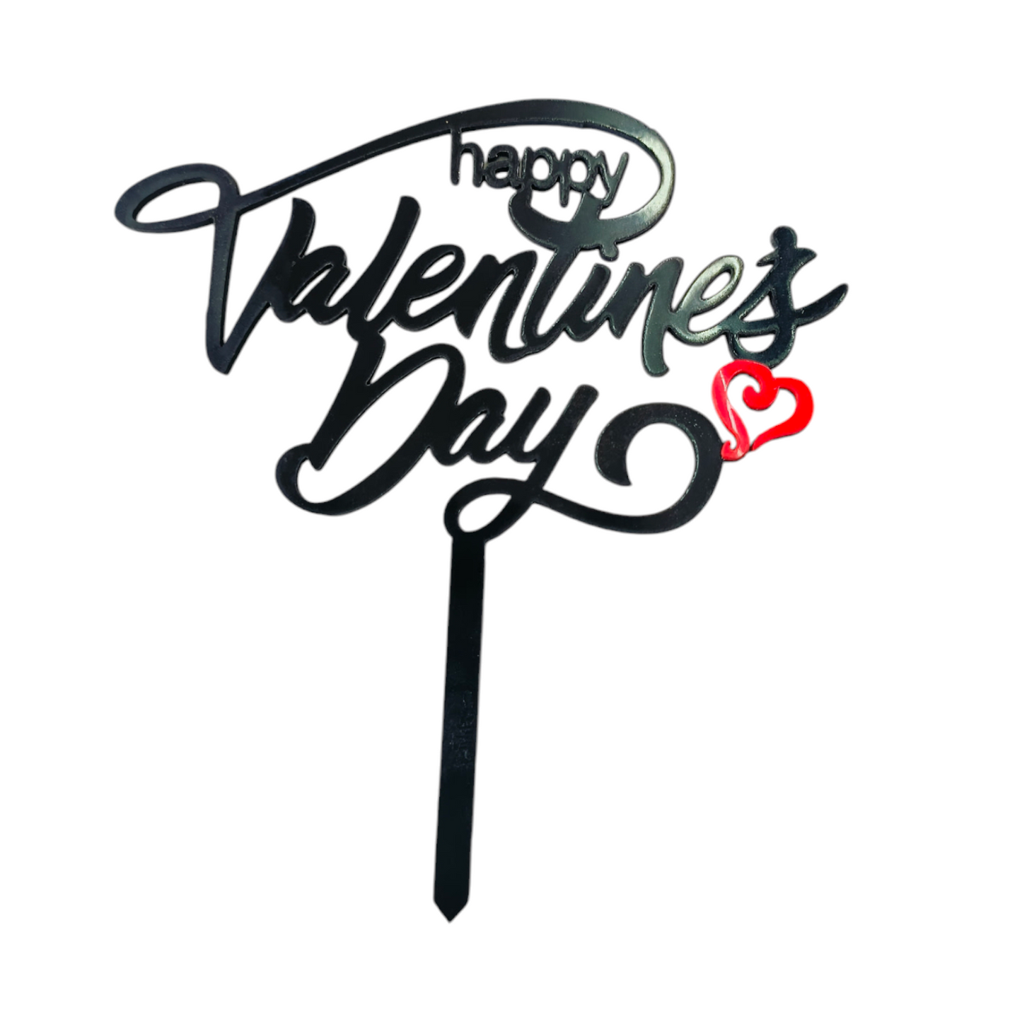 Valentine's Cake Topper 4"Black Size #5