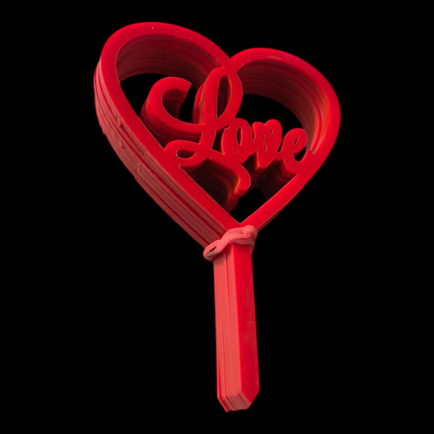 ACRYLIC HEART LOVE TOPPER RED 3''-10PCS PACK