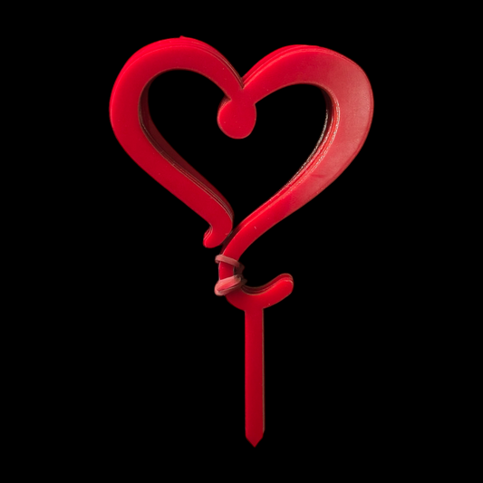 ACRYLIC HEART TOPPER RED 3''-10PCS PACK