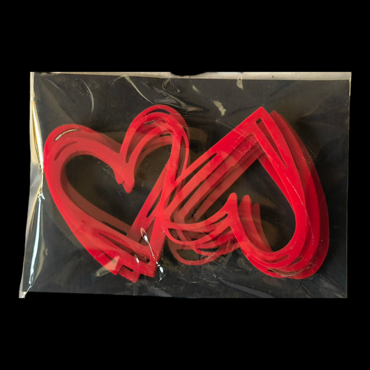 Acrylic Heart Cut Out Red 5 PC's pack