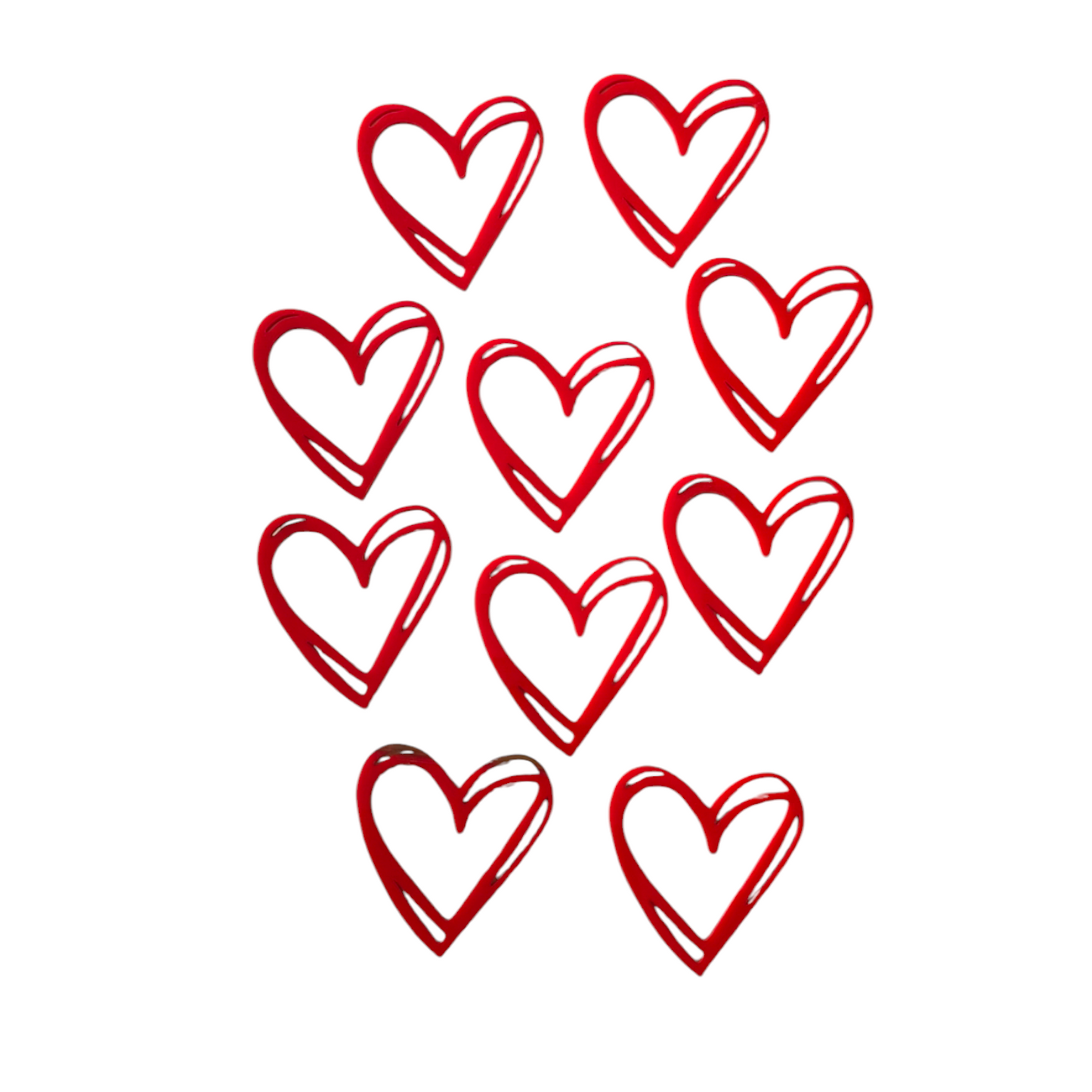 Acrylic Heart Cut Out Red 5 PC's pack