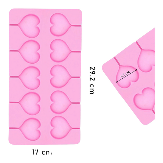 Silicon Lolipop Mold Big Size Heart