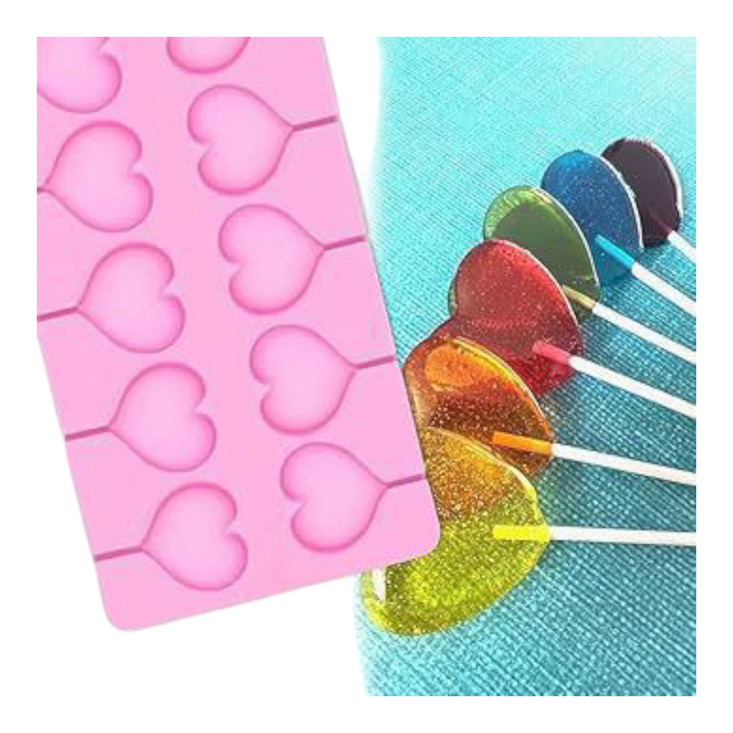 Silicon Lolipop Mold Big Size Heart