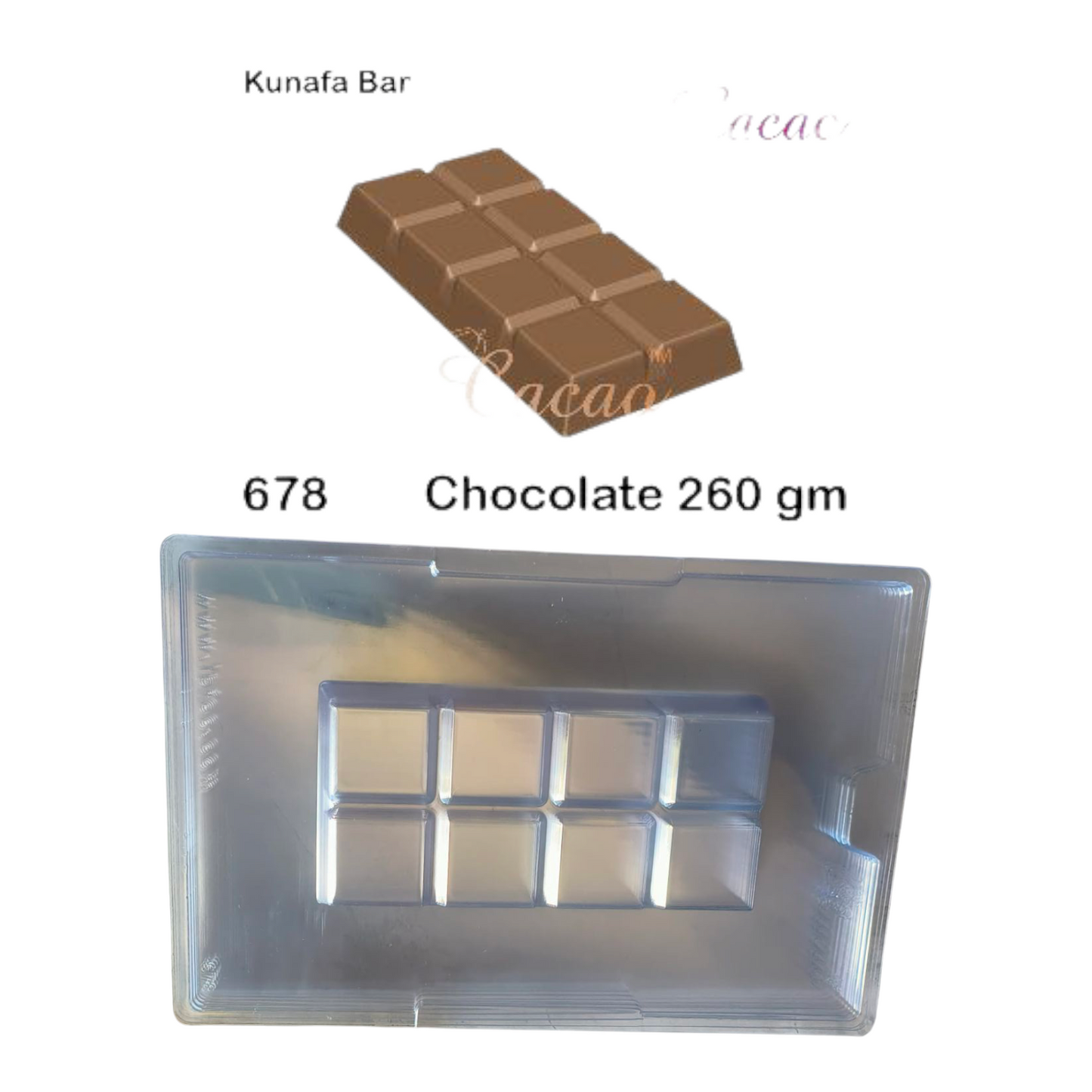 Cacao Pvc Kunafa Bar Mold -260 gm #678