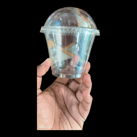 PET Glass With Dome Lid -180 ml -10 PC's pack