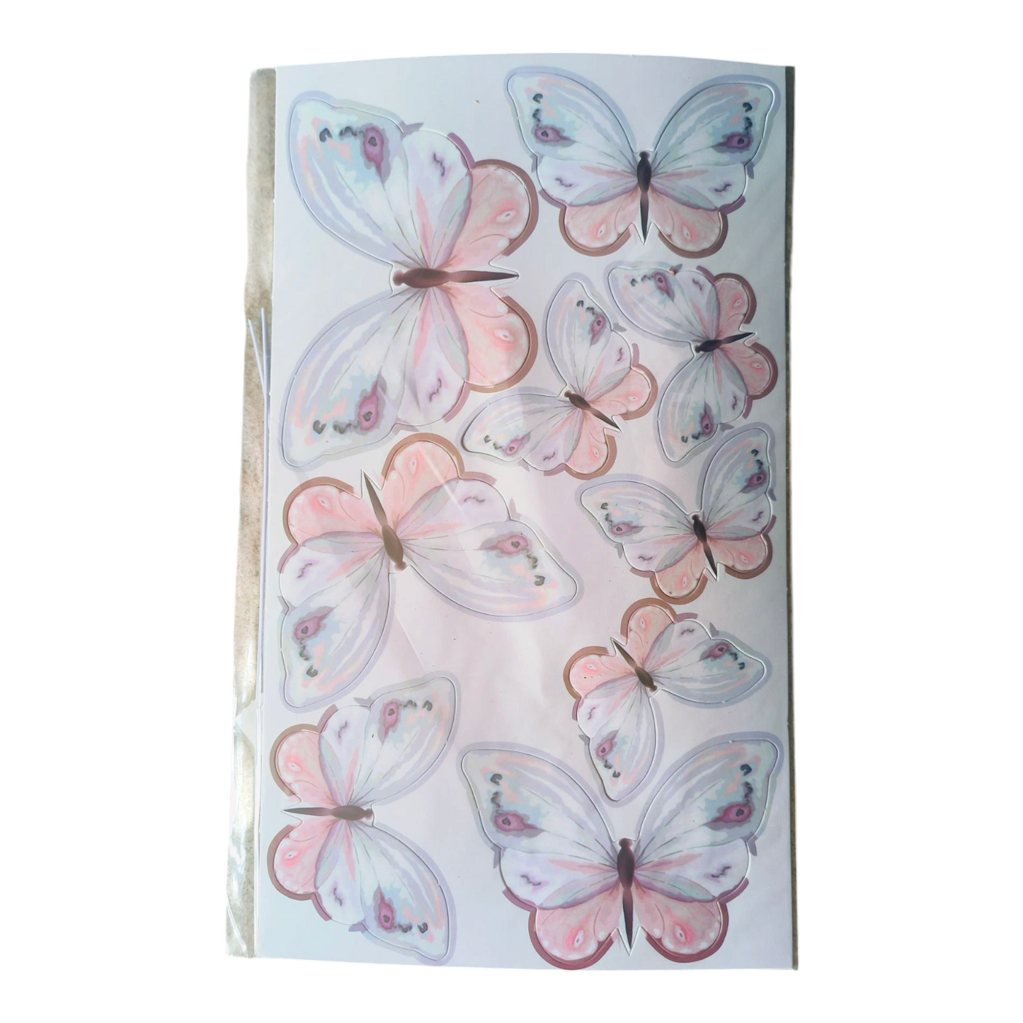 Paper Butterfly White Baby Pink With Strings 10 pcs pack