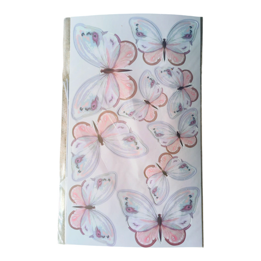 Paper Butterfly White  Baby Pink With Strings 10 pcs pack