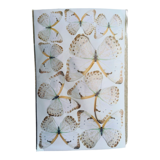 PAPER BUTTERFLY WITH STRING WHITE GOLDEN SHADE NEW