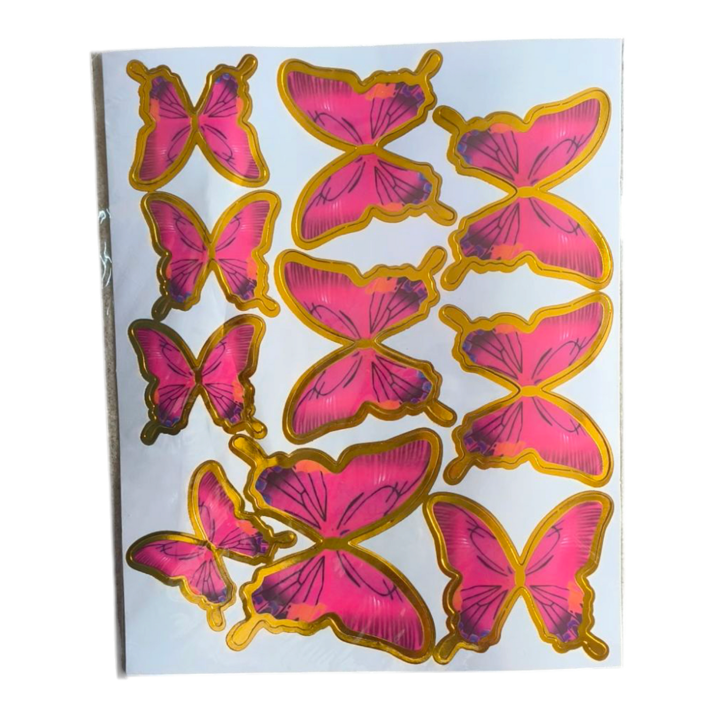 Paper Butterfly String Red Golden Line 10 PC's Pack