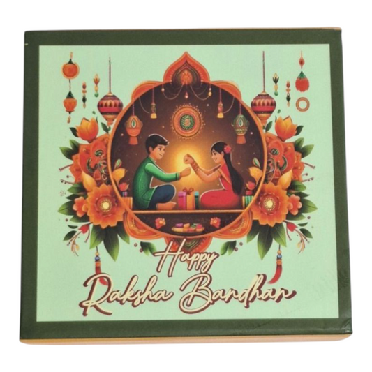 Rakshabandhan Rigid Chocolate Box- Design 2 (5 PCS Packs) Size 6×6 Inch