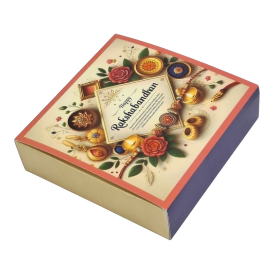 Rakshabandhan Rigid Chocolate Box- Design 1 (5 PCS Packs) Size 6×6 Inch