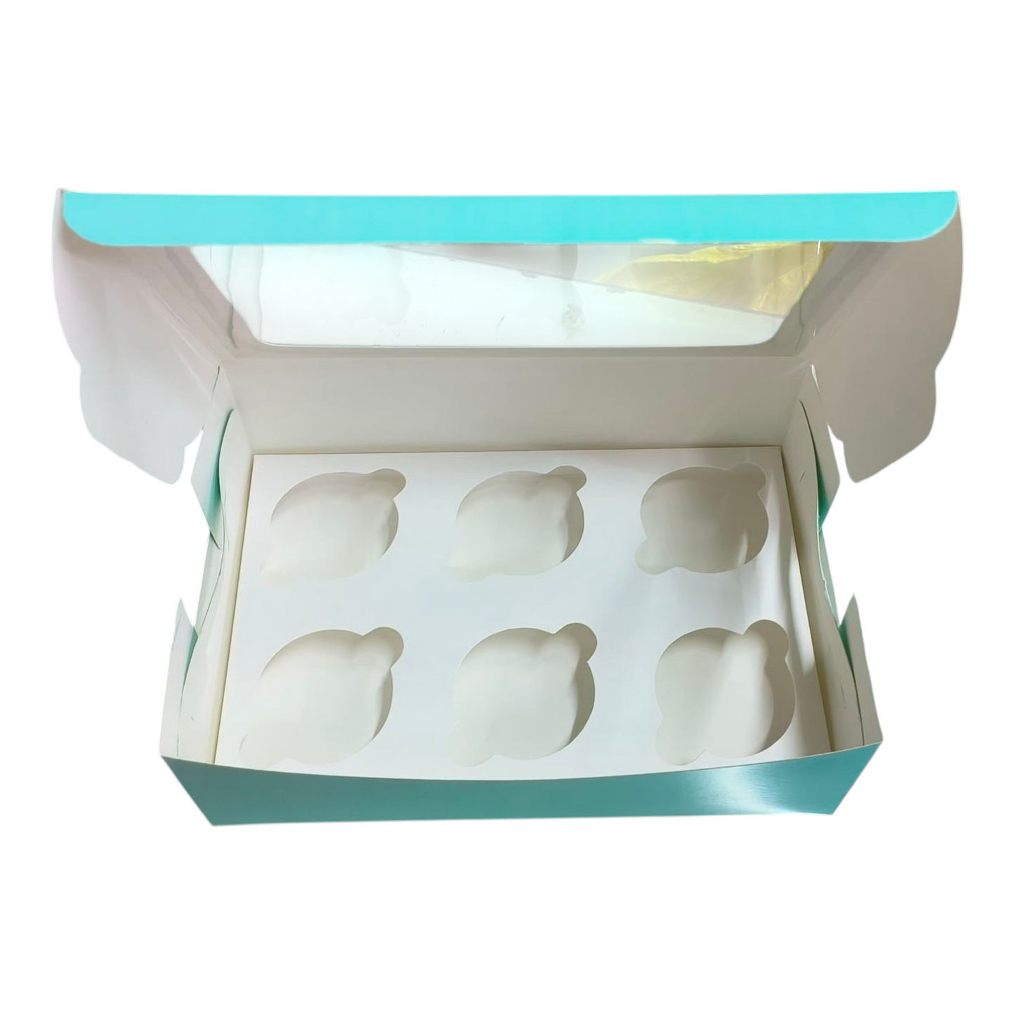 6 Cup Cake / Muffin Box -Mint Green 10×6.75×3.5 inch -10 PC's pack