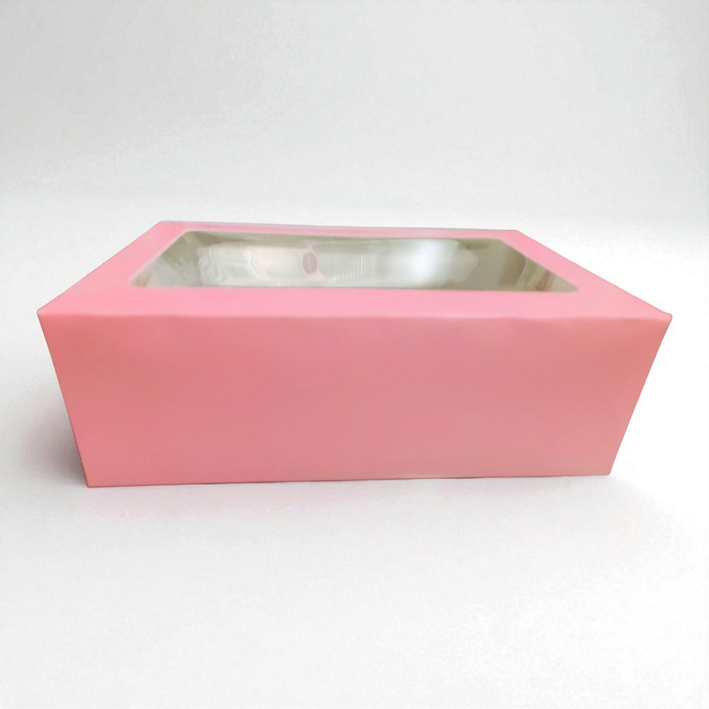 CUP CAKE BOX 6P SIZE 9*6.75*3.5 PASTLE PINK COLOR -10 PCS PACK