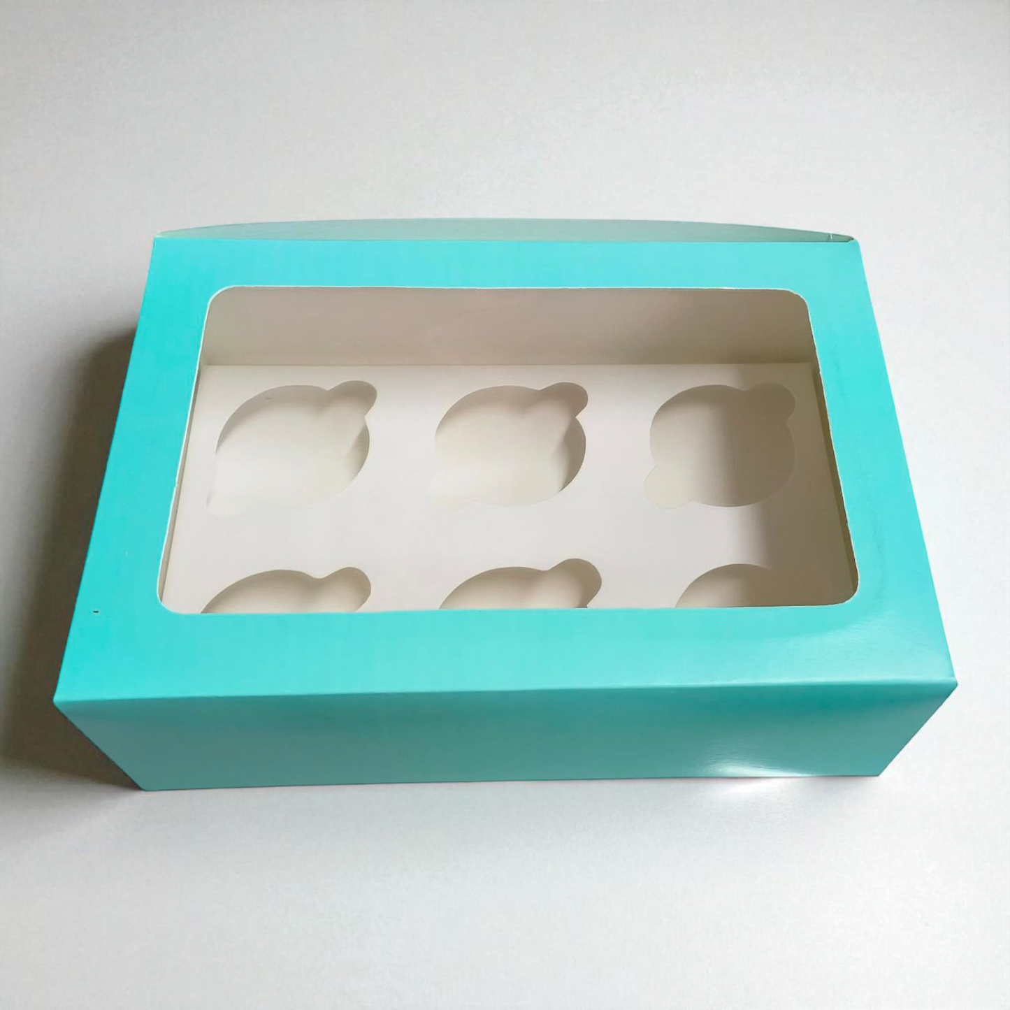 6 Cup Cake / Muffin Box -Mint Green 10×6.75×3.5 inch -10 PC's pack