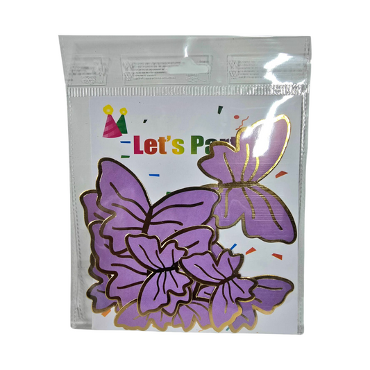 PAPER BUTTERFLY PURPLE, 10 PC'S PACK