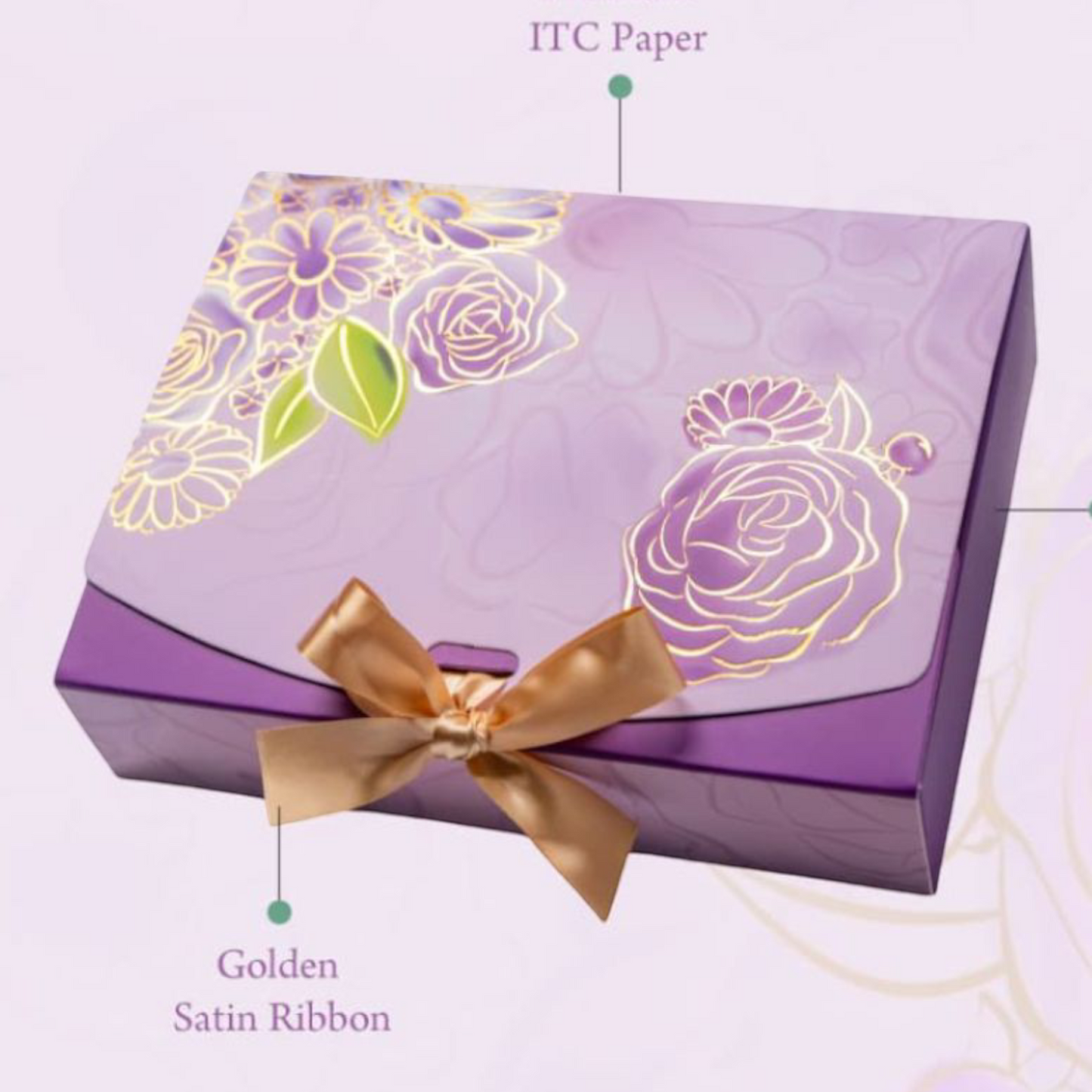Ribbon Hamper Box | Lilac Whispers| Size 9*7*3 inch | Pack of 10 PC's